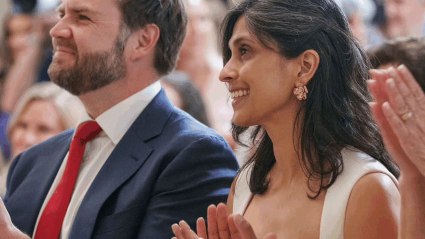 Usha anuncia estar grávida do vice-presidente JD Vance