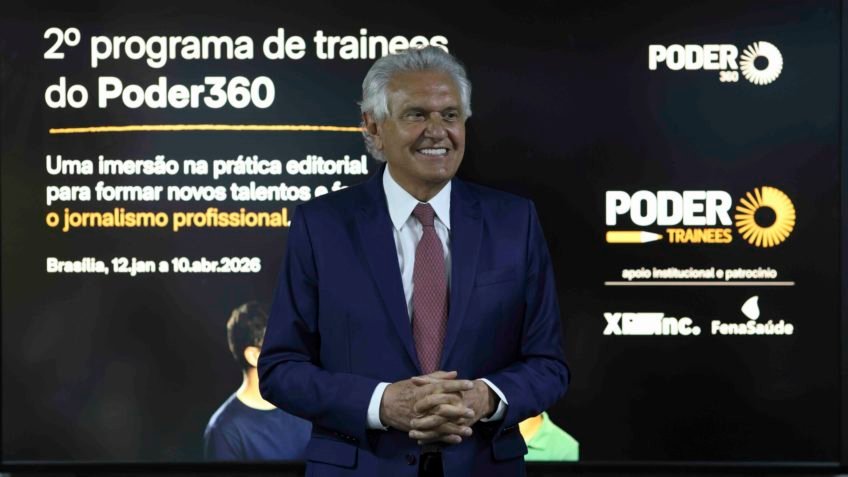 Ronaldo Caiado fala aos trainees em jornalismo do Poder360