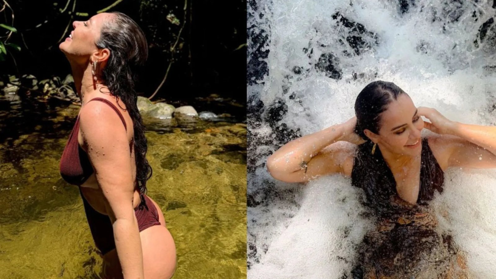 Paolla Oliveira publica vídeo tomando banho de cachoeira: 'Para energizar e encerrar'