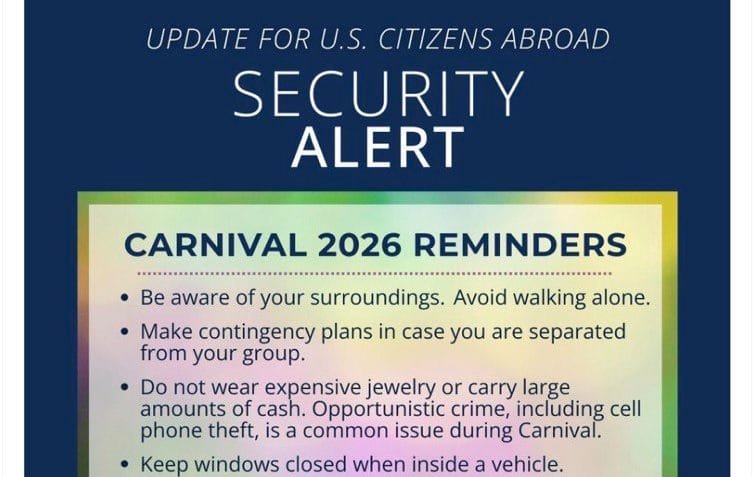 EUA alertam turistas a não entrar em favelas no Carnaval 2026