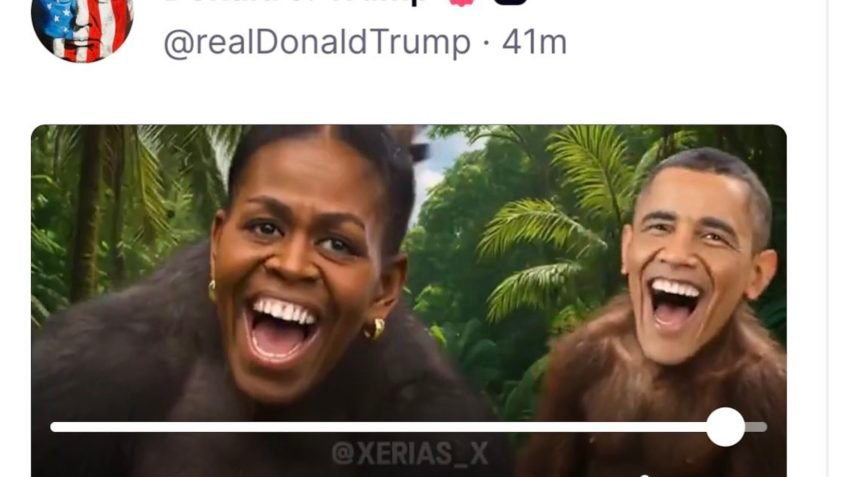 Trump apaga vídeo que retratava casal Obama como macacos