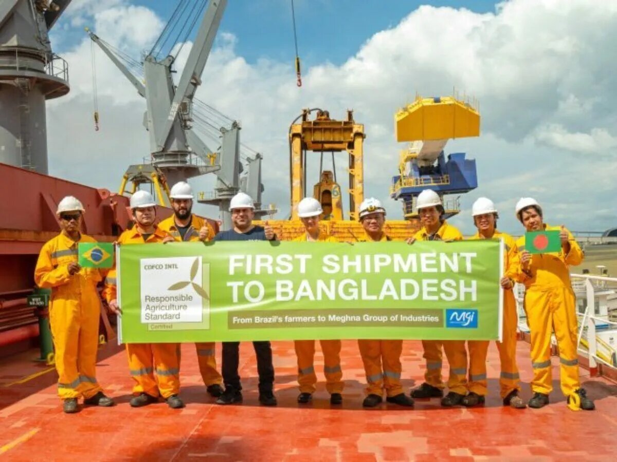 Cofco envia primeiro carregamento certificado de soja do Brasil para Bangladesh