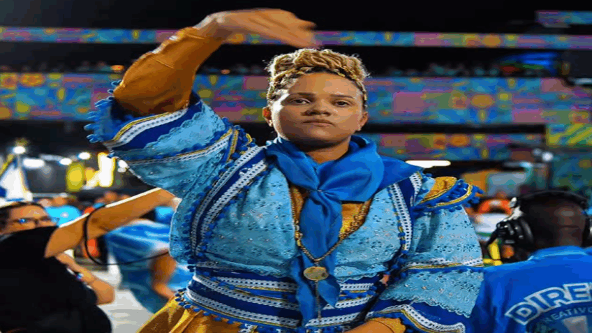 Prefeitura do Rio exalta 1ª mulher comandando bateria na Sapucaí