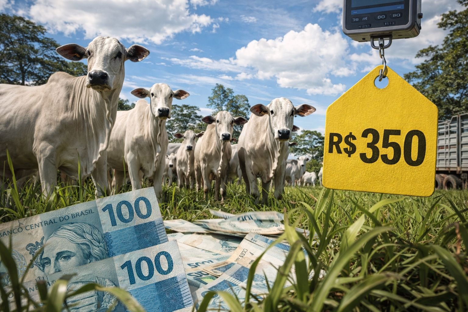 Boi gordo já é negociado a R$ 350/@ e consolida novo patamar de preços no Brasil