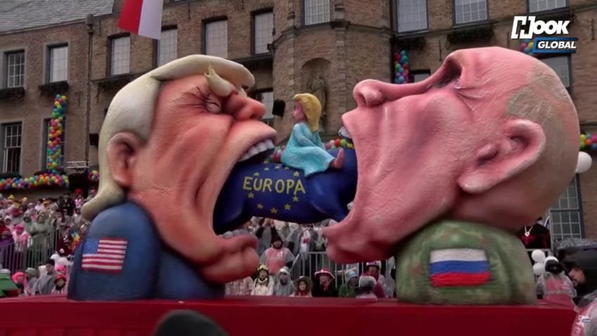 Desfiles do Carnaval alemão ironizam Putin, Trump e Epstein