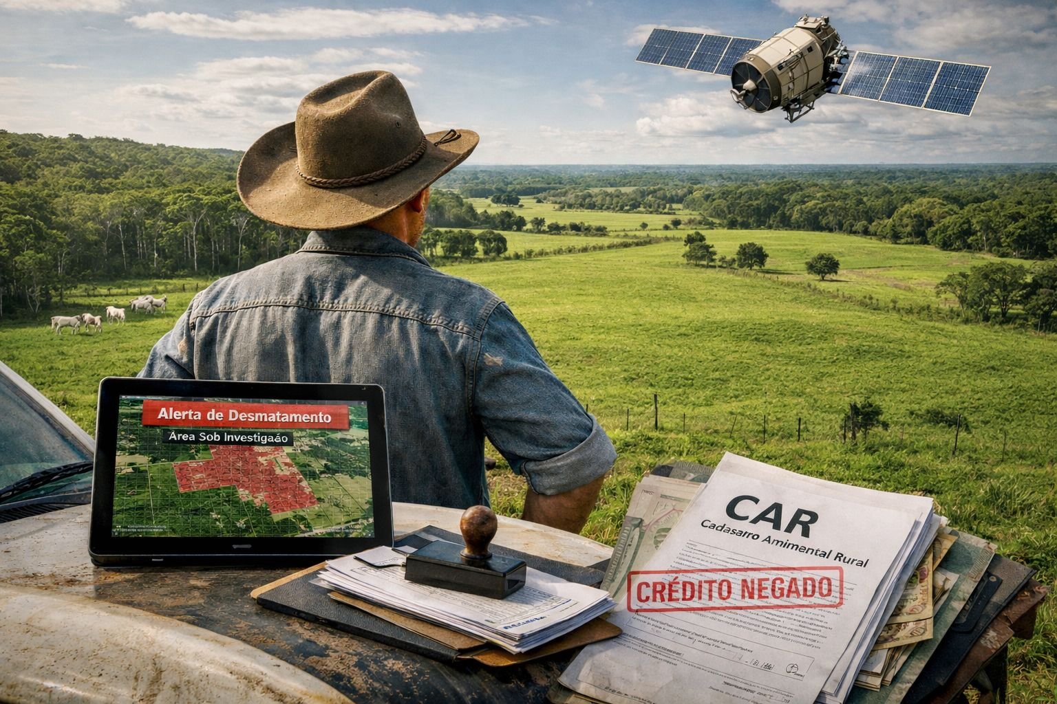 Alerta de satélite passa a bloquear crédito rural e inverte ônus da prova no campo