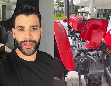 Gusttavo Lima apresenta sua nova aquisição: um trator clássico Massey Ferguson 50x