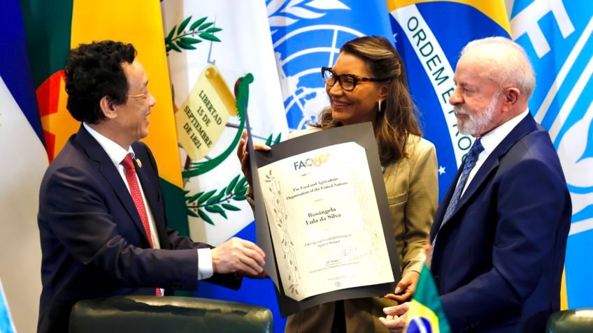 Janja recebe título de agência da ONU por atuação contra a fome