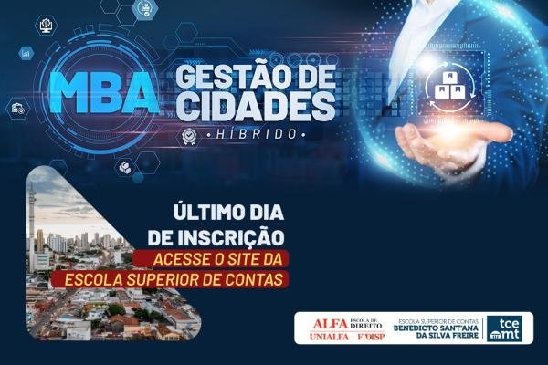 Inscrições para MBA em Gestão de Cidades do TCE-MT encerram nesta segunda-feira (2)