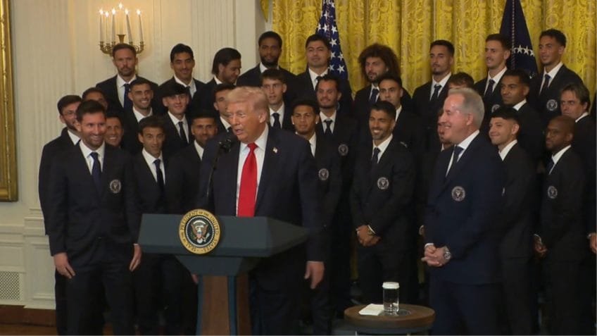 Trump recebe Inter Miami e pergunta quem foi melhor: Messi ou Pelé