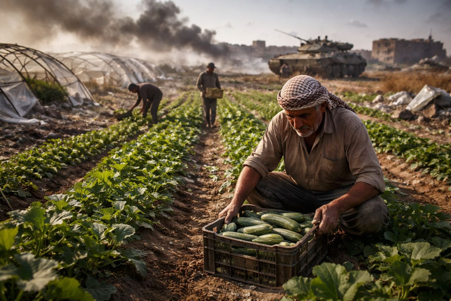 Agricultores retornam às lavouras sob risco de tiros em região marcada por conflitos no Oriente Médio
