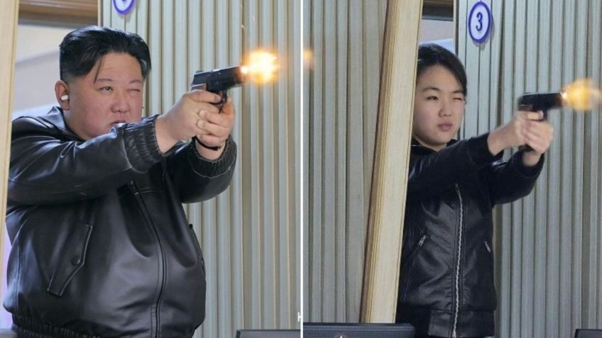 Kim Jong-un e filha de 13 anos testam armas em fábrica na Coreia do Norte