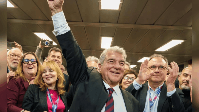 Laporta é reeleito presidente do Barcelona com 68,18% dos votos