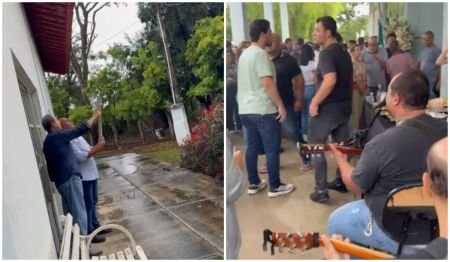 Velório de ex-prefeito em MG tem banda, quitutes e fogos de artifício; veja vídeo