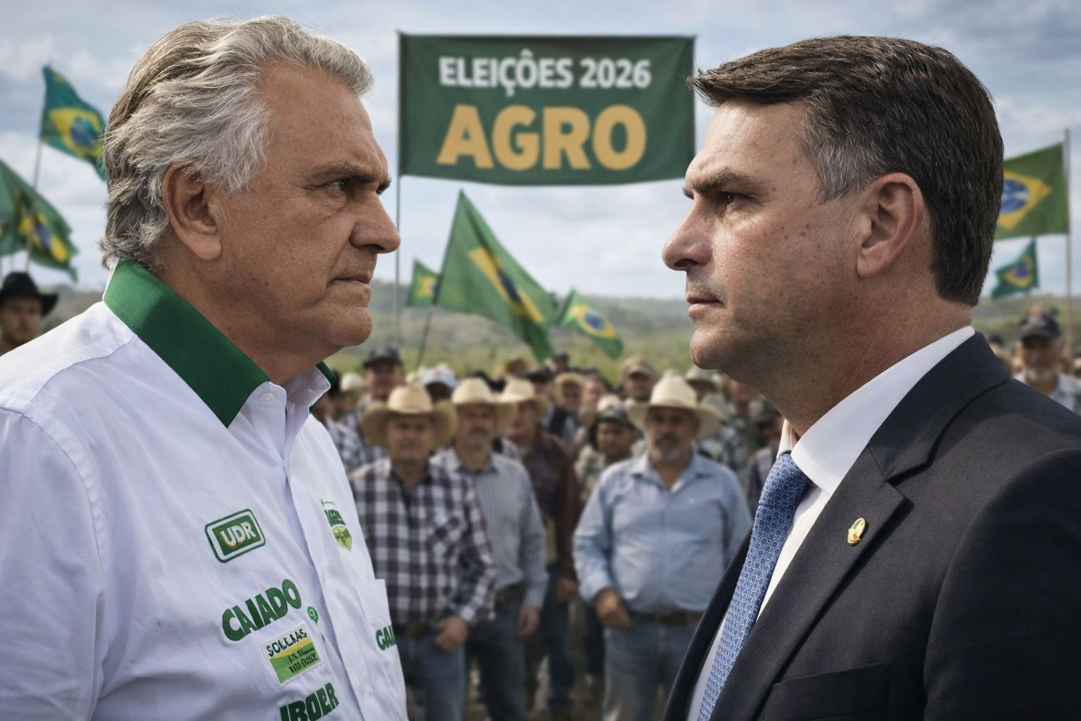 Caiado ou Flávio Bolsonaro: quem tem mais força no agro na corrida presidencial de 2026?