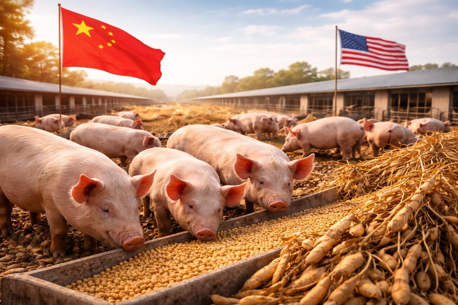 China muda ração dos porcos e ameaça bilhões do mercado global de soja