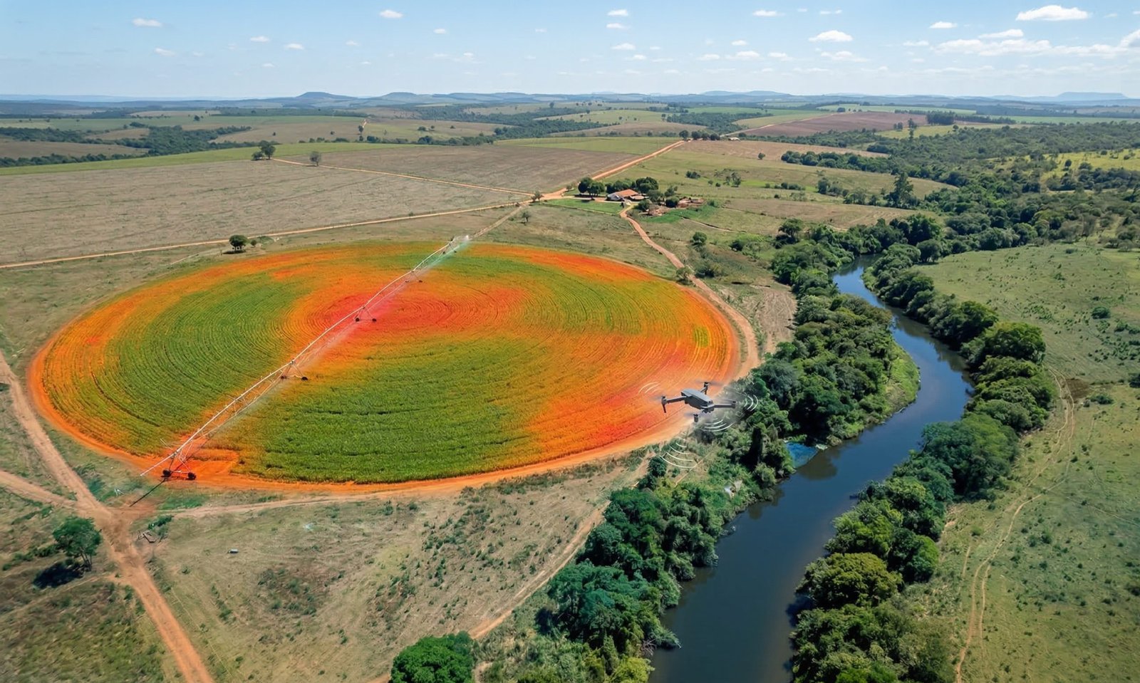 Irrigação sem outorga ou poço irregular é alvo de drones e fazenda pode ser multada em R$ 50 mil