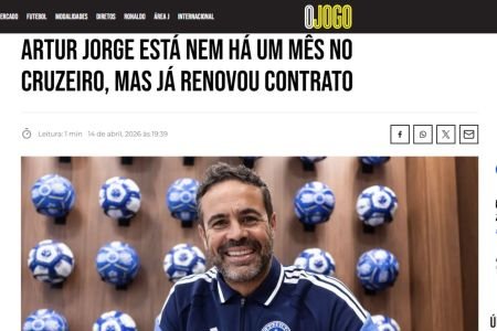 Imprensa portuguesa se impressiona com renovação entre Cruzeiro e Artur Jorge
